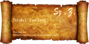 Szuhi Zerind névjegykártya